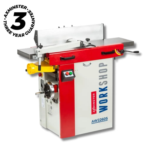 Axminster Workshop Planer Thicknesser, Spiral Block 230V, 1.5kW (AW2260S) | 026108512